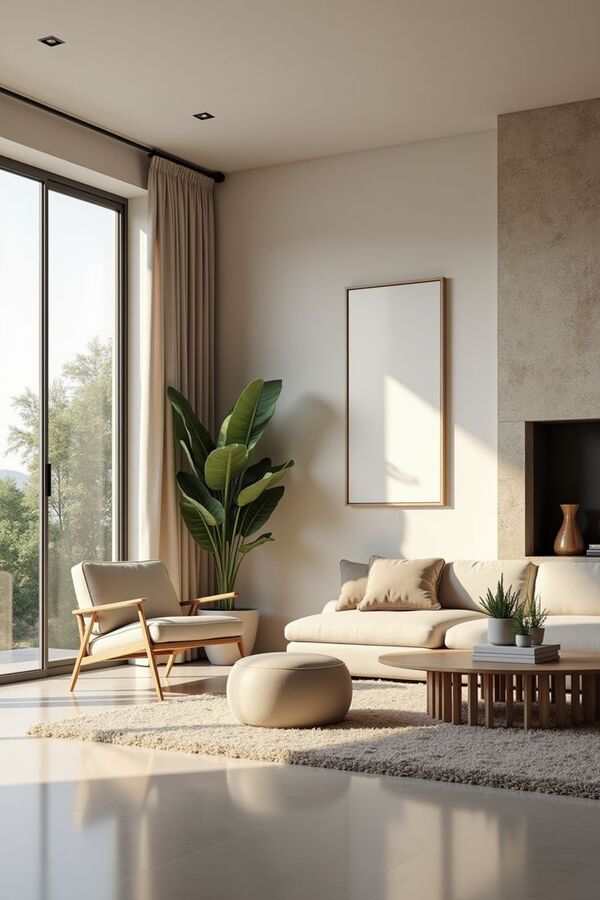A calm interior space with soft light and a comfortable atmosphere